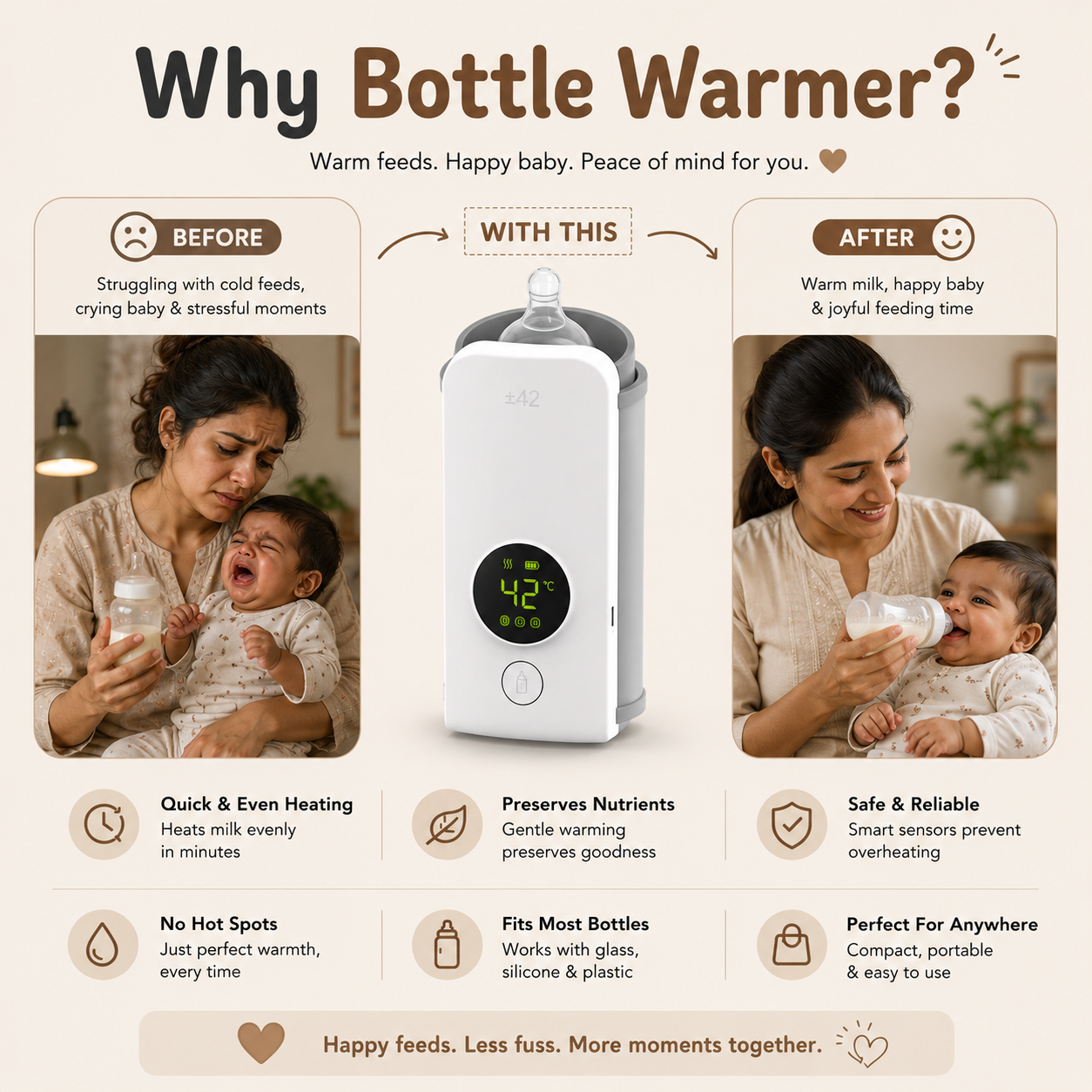 It Wraps Around The Bottle. One Tap. The Milk Is Warm In 10 Minutes