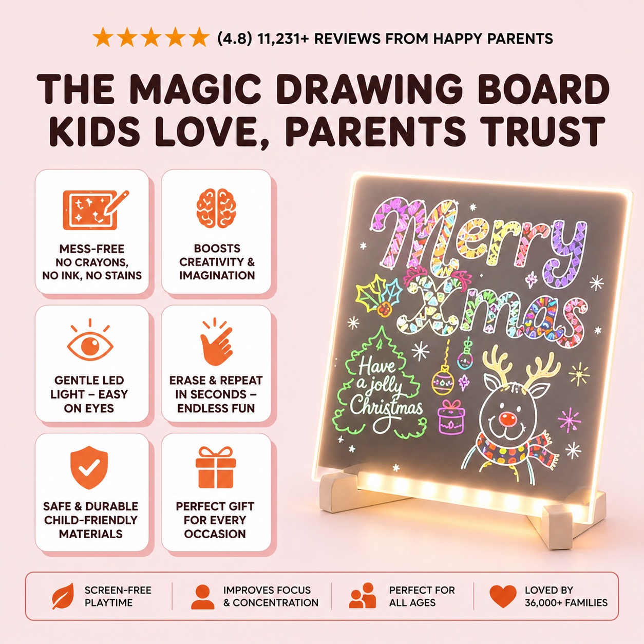 Magic Writing Board with Pen & Light