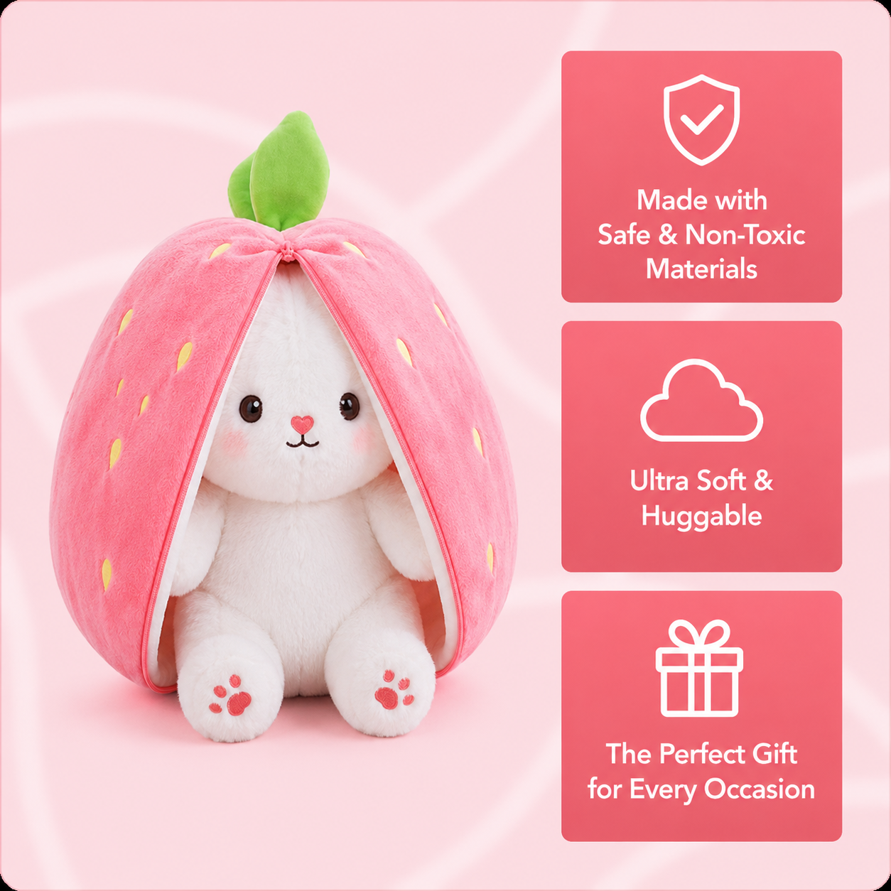 Strawberry Bunny Cuddle Toy