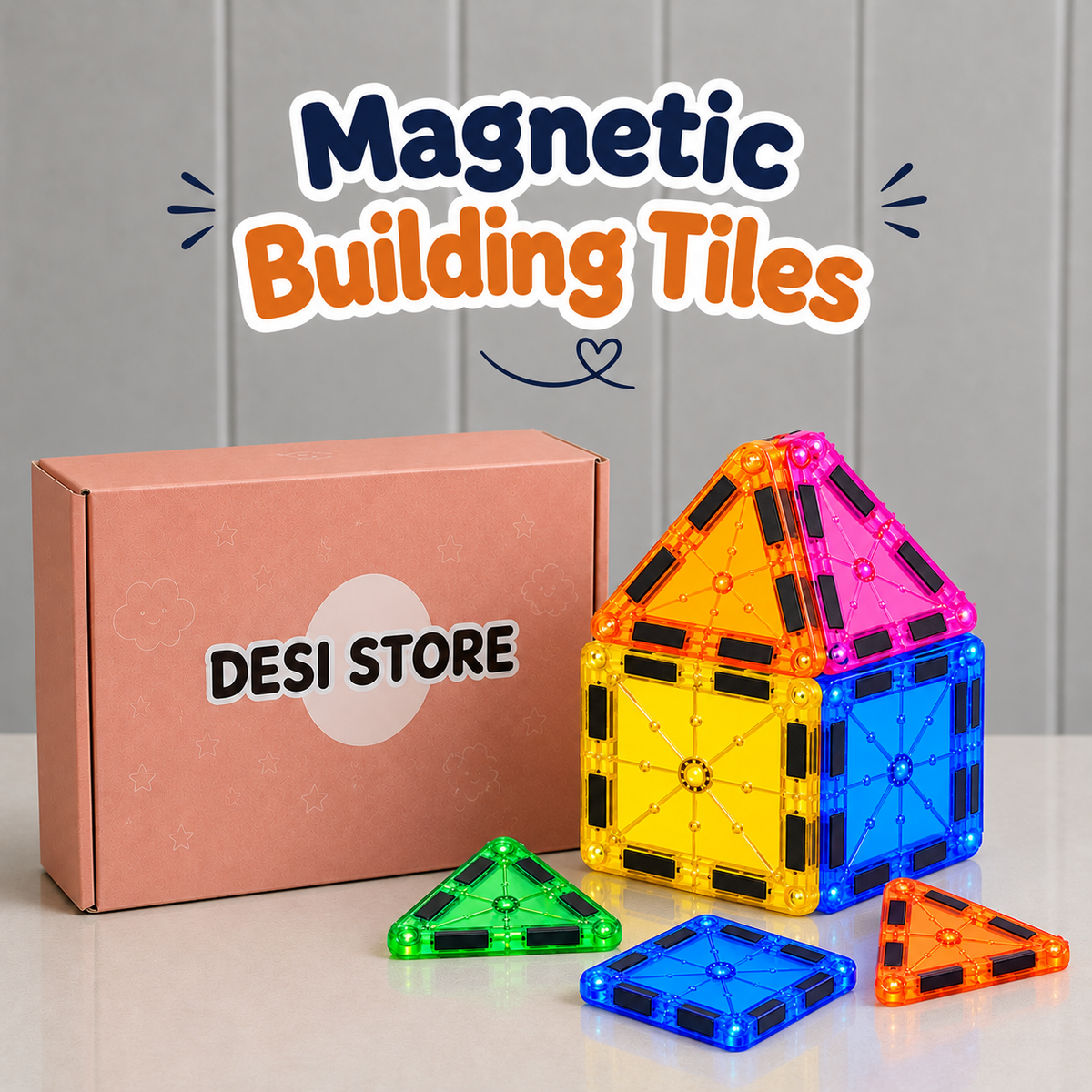Magnetic Tiles (45 Pieces)