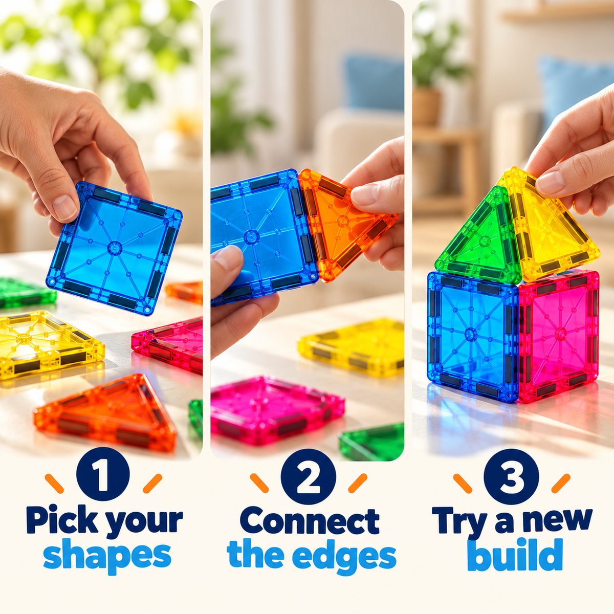 Magnetic Tiles (45 Pieces)