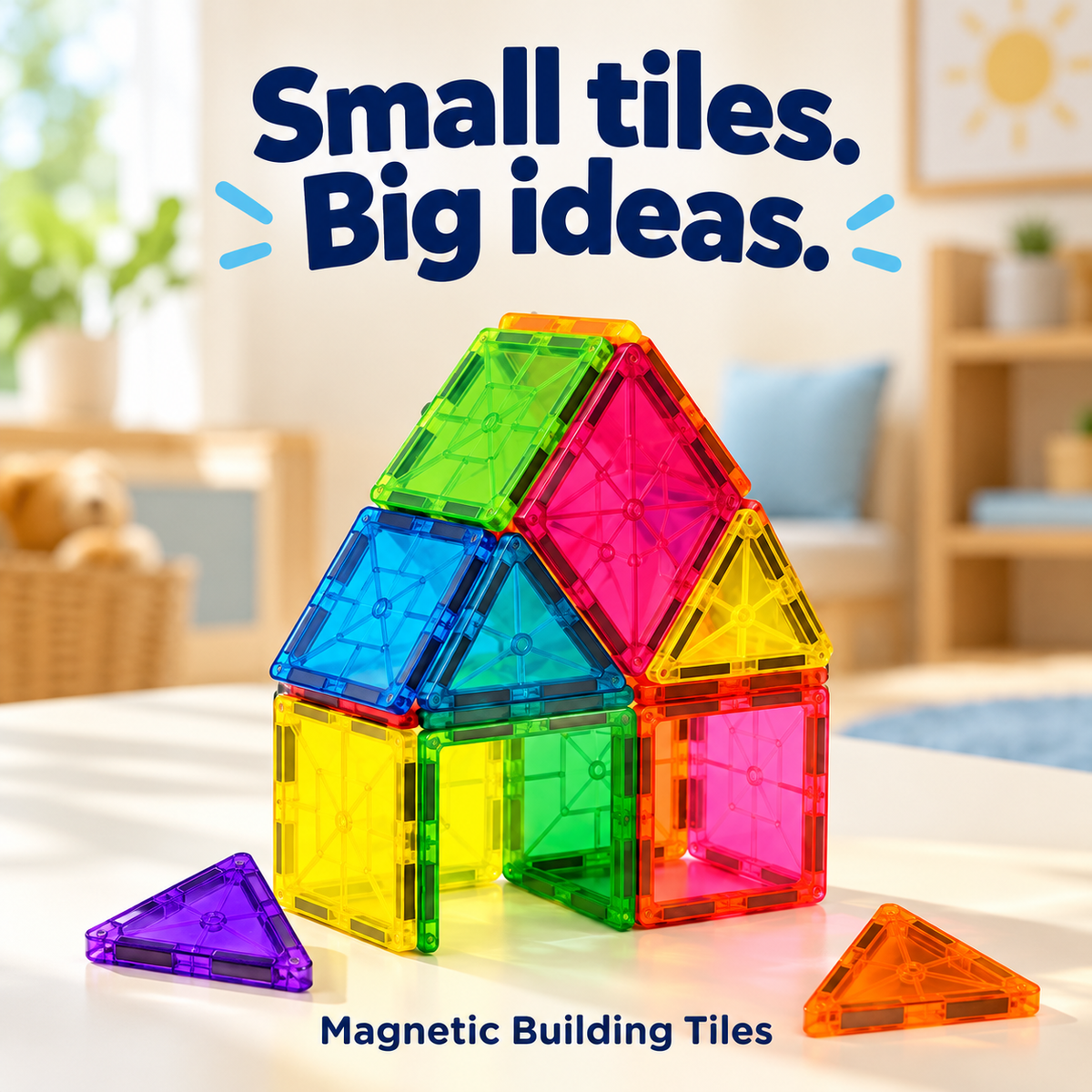 Magnetic Tiles (45 Pieces)