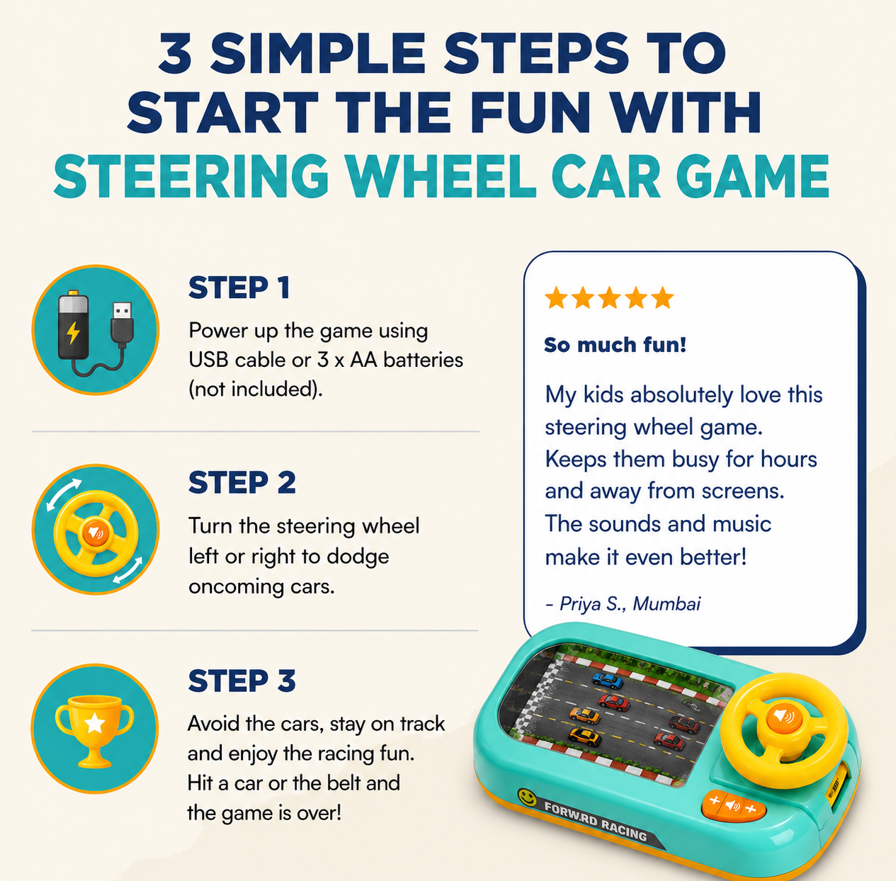 Steering Wheel Car Game