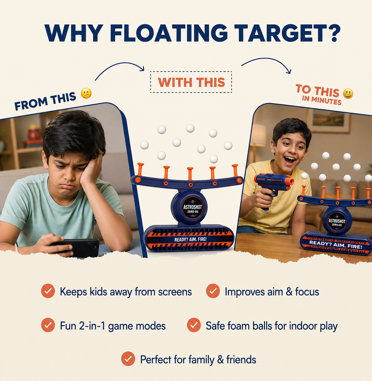 Kids playing with floating target