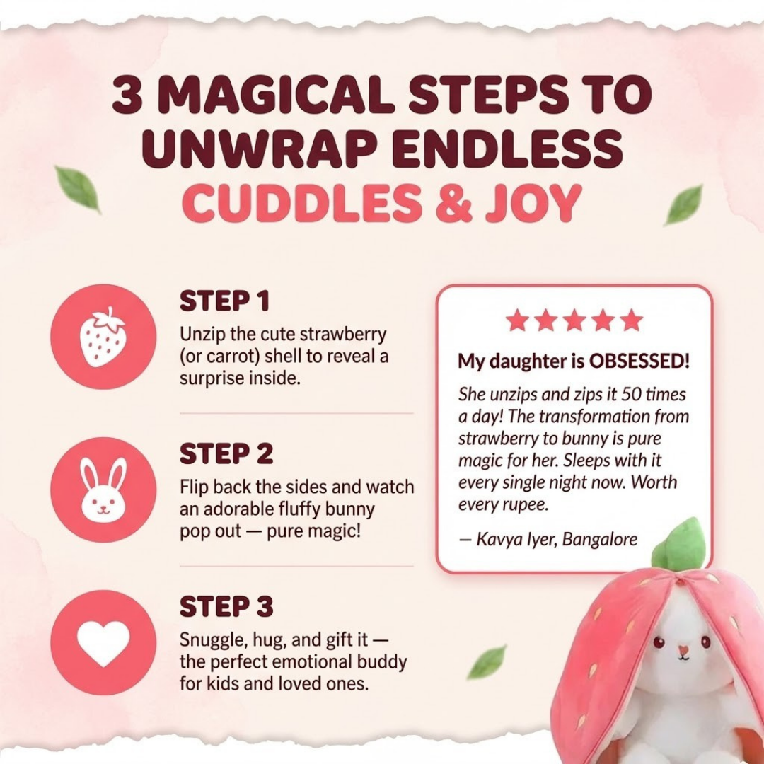Strawberry Bunny Cuddle Toy