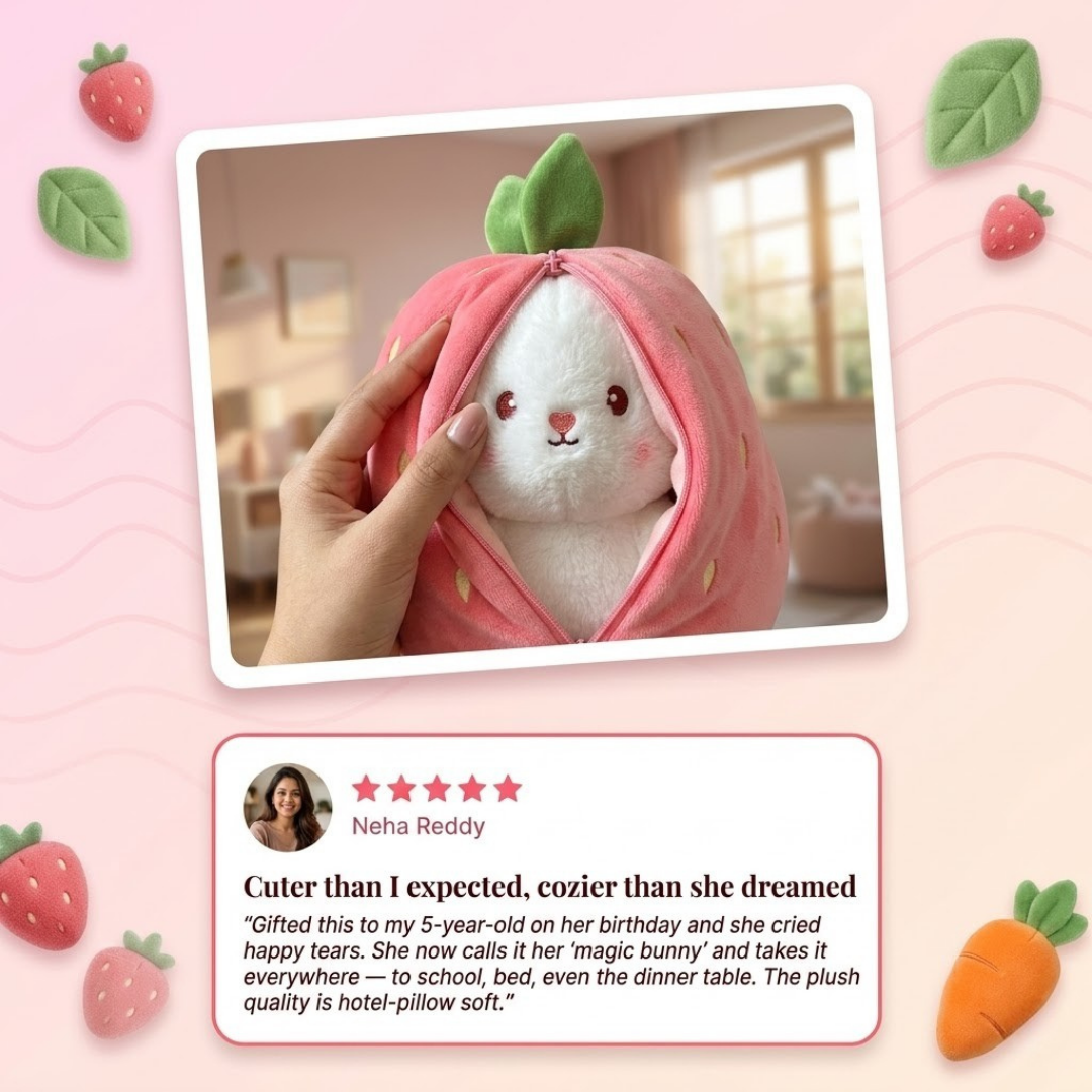 Strawberry Bunny Cuddle Toy